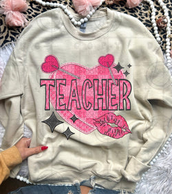 Teacher Valentine’s Heart DTF Transfer