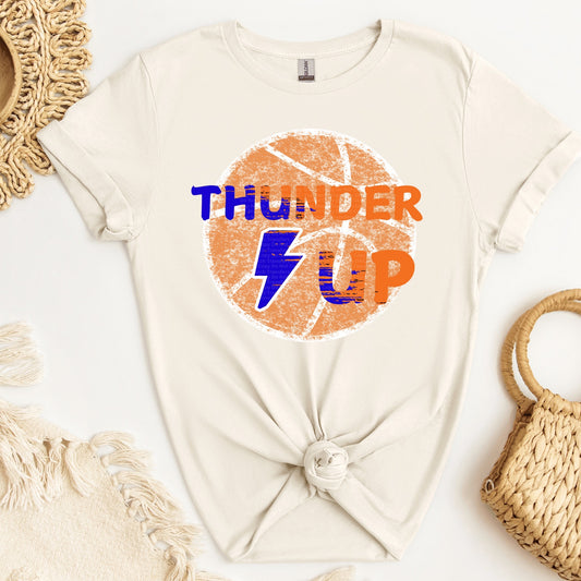Thunder Up Distressed Basketball DTF Transfer