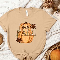 Hello Fall Stacked Pumpkins DTF Transfer