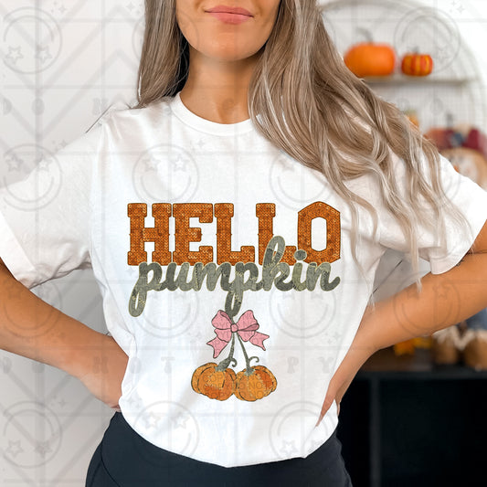 Hello Pumpkin DTF Transfer