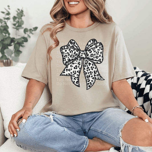 Leopard Print Bow DTF Transfer