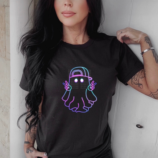 Neon Ghost Peace DTF Transfer