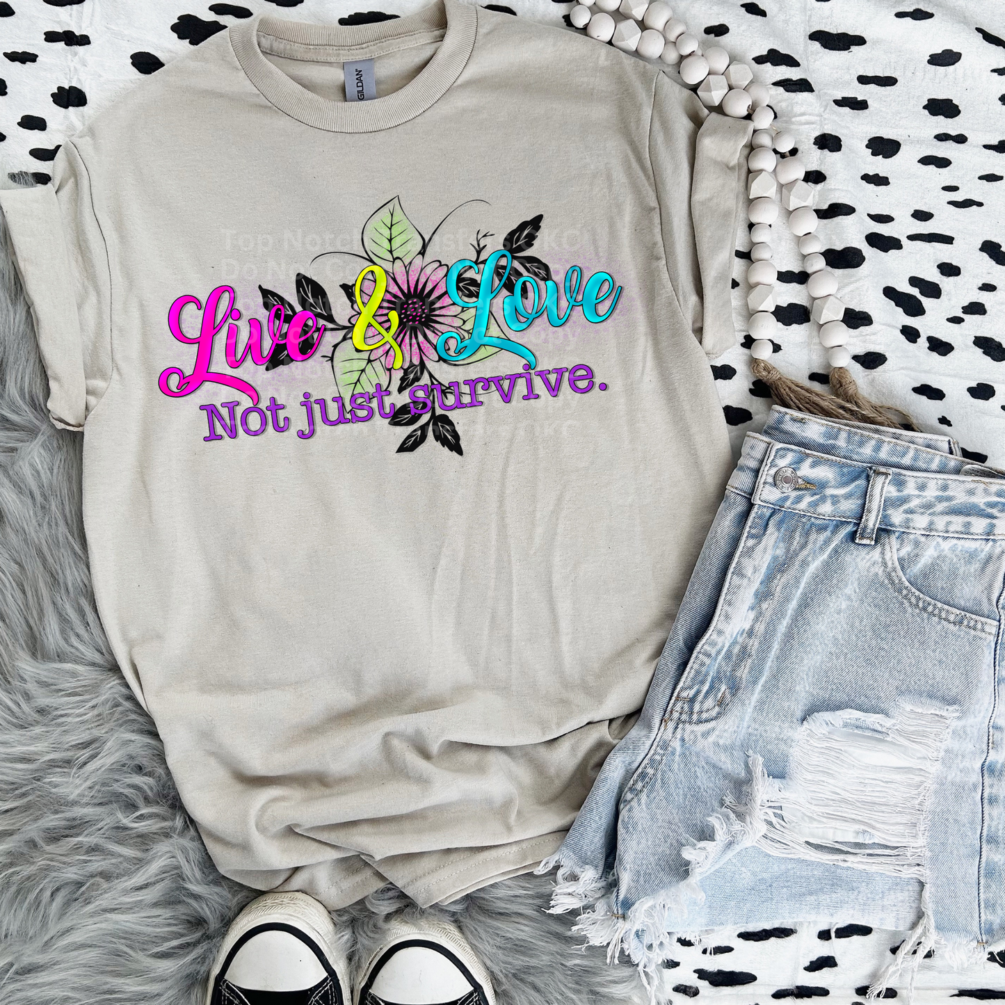 Live & Love Flower (Colorful) DTF Transfer