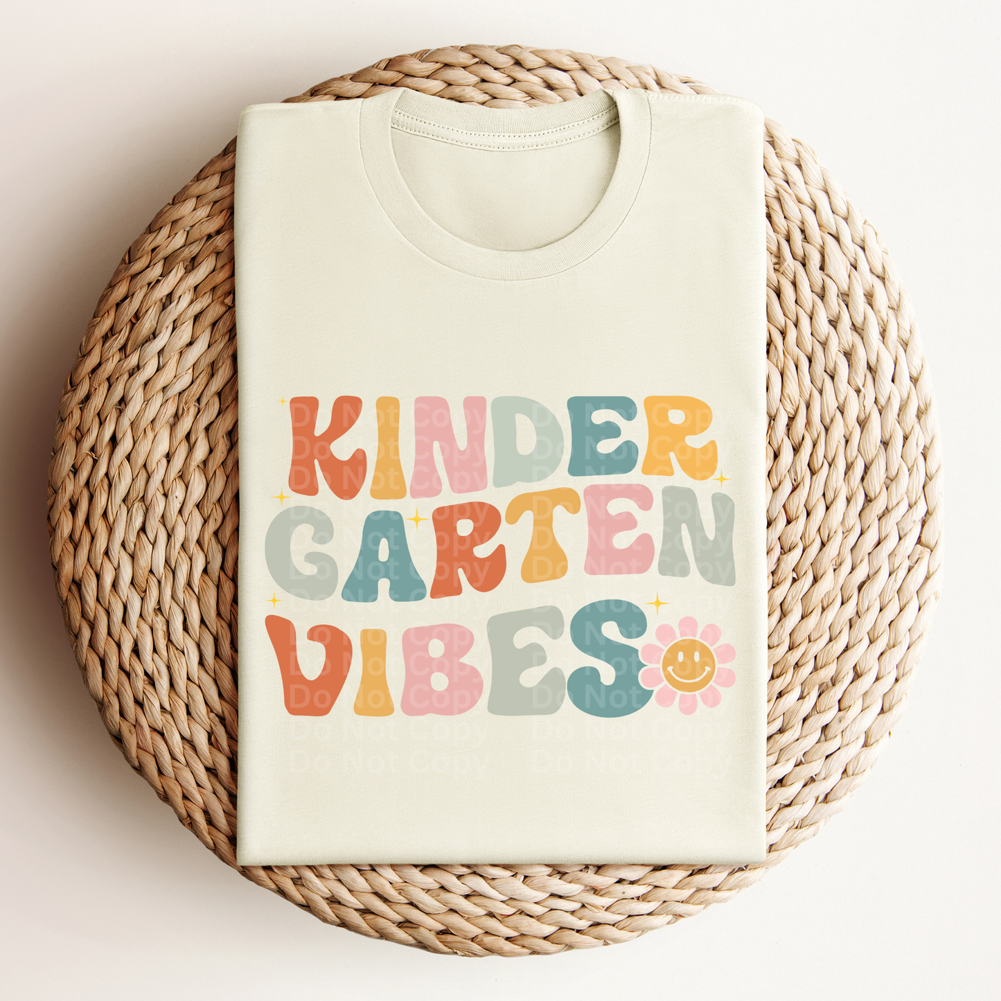 Kindergarten Vibes Colorful Retro Font DTF Transfer
