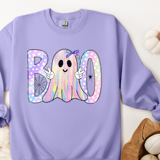 Shimmering Boo Ghost DTF Transfer