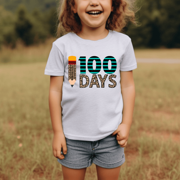 100 Days Leopard Print Pencil DTF Transfer