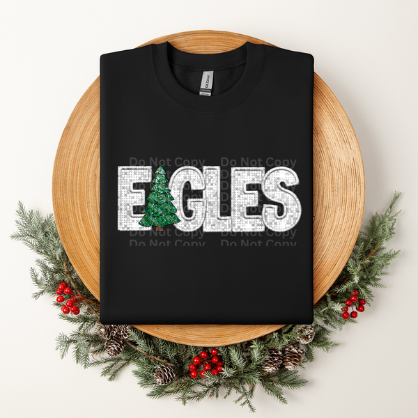 Christmas Eagles Faux Sequins DTF Transfer