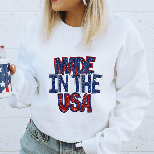 Made In The USA Faux Sequin/Embroidery DTF Transfer