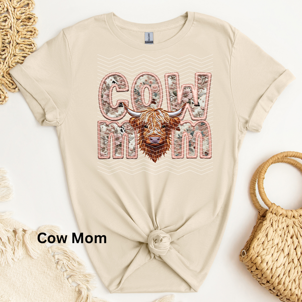 Cow Mom DTF Transfer