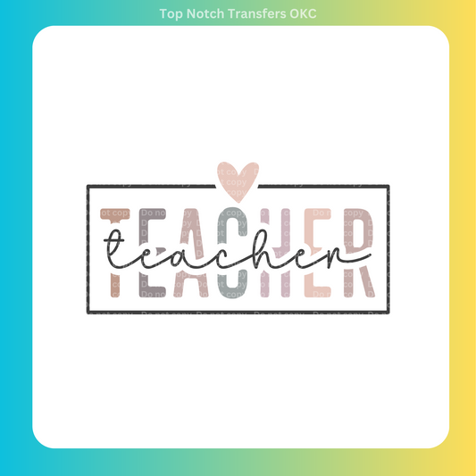Teacher heart DTF Transfer