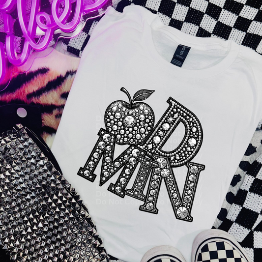 Admin Faux Rhinestones DTF Transfer