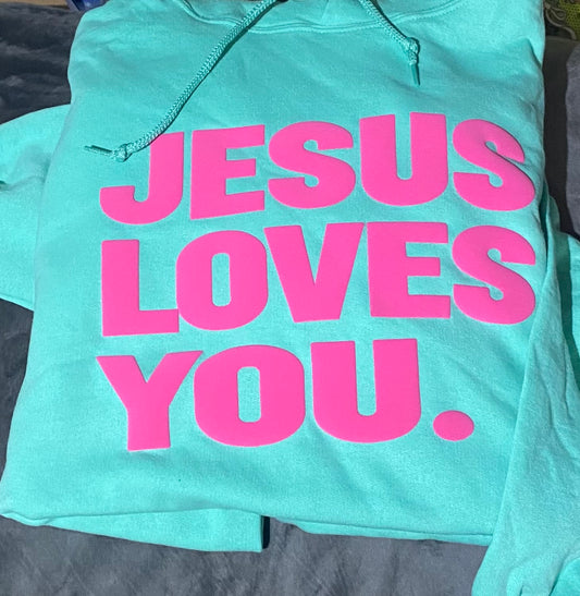Jesus Loves You 3D Puff Transfer *3 Colors Available*