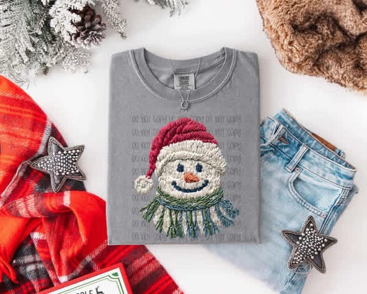 Faux Yarn Snowman DTF Transfer
