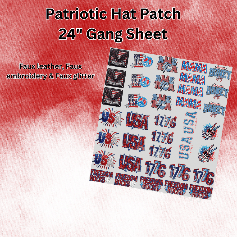 2ft Patriotic Hat Patch Gang Sheet