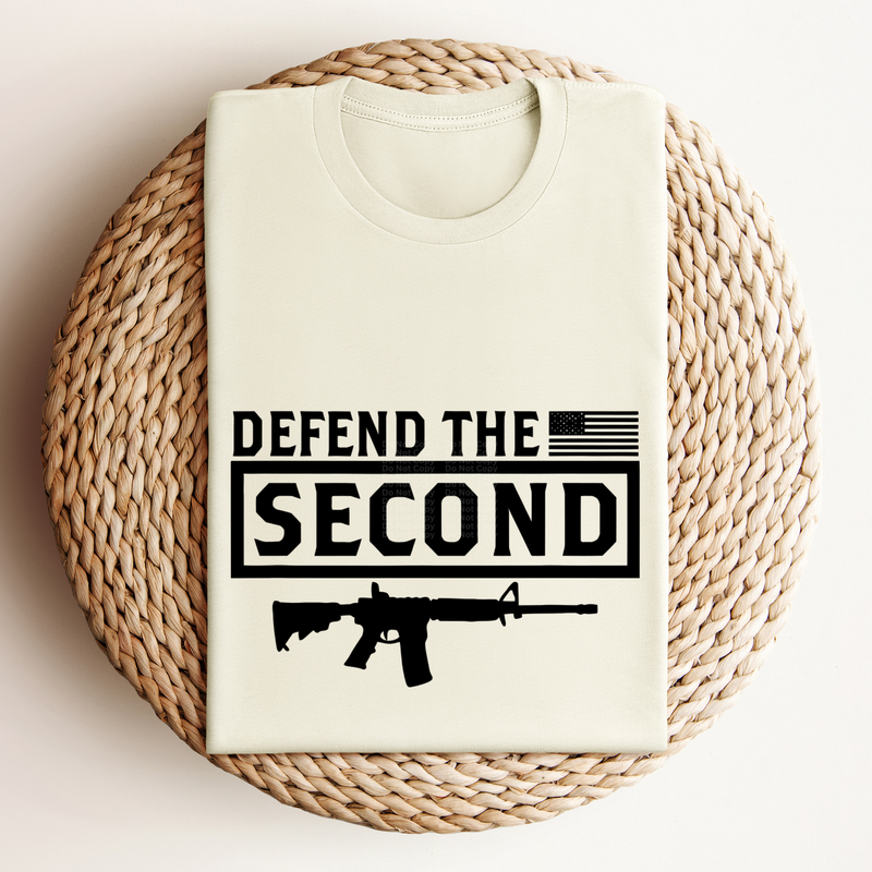 Defend The (Flag) Second in Black Frame Gun Underneath - Black DTF Transfer