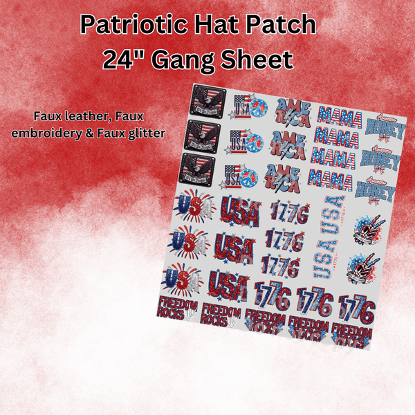 2ft Patriotic Hat Patch Gang Sheet