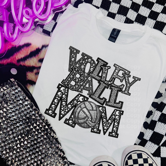 Volleyball Mom - Faux Rhinestone DTF Transfer