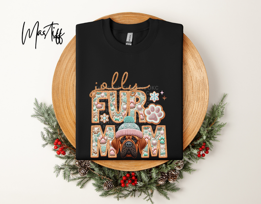 Jolly Fur Mom Mastiff - Faux Embroidery DTF Transfer