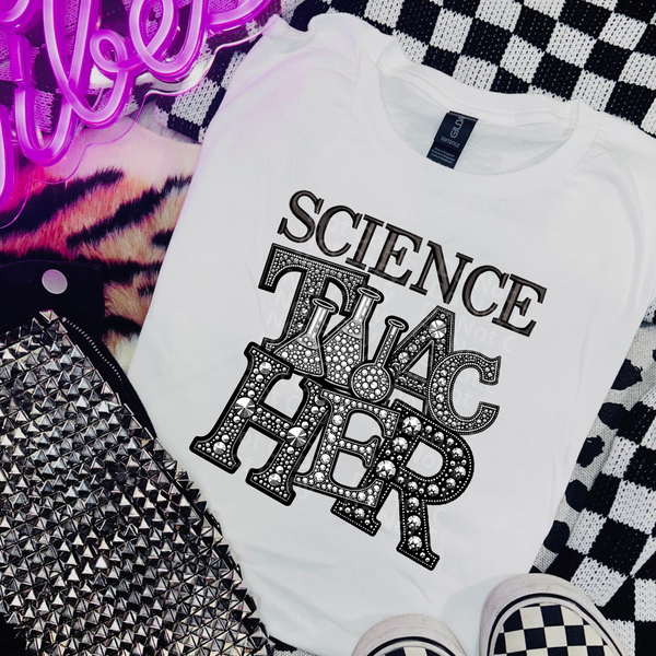 Science Teacher Faux Rhinestones DTF Transfer