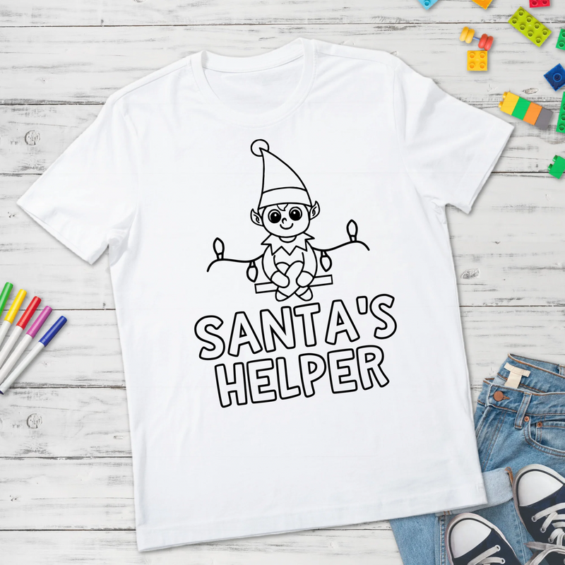 Santa’s Helper coloring design DTF Transfer