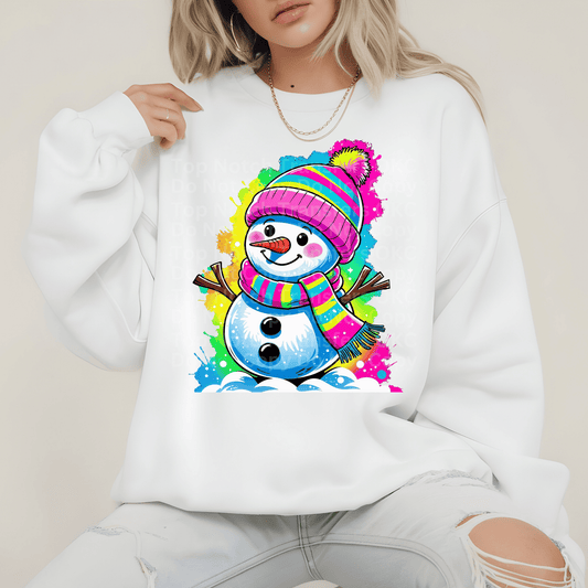 Bright & Colorful Snowman DTF Transfer