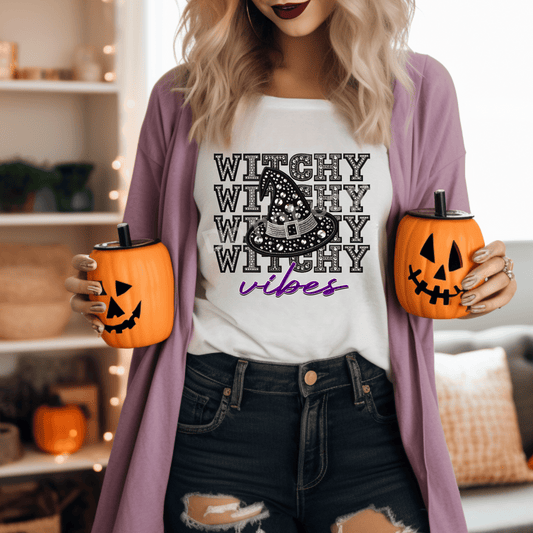 *Faux Rhinestone Witchy Vibes DTF Transfer