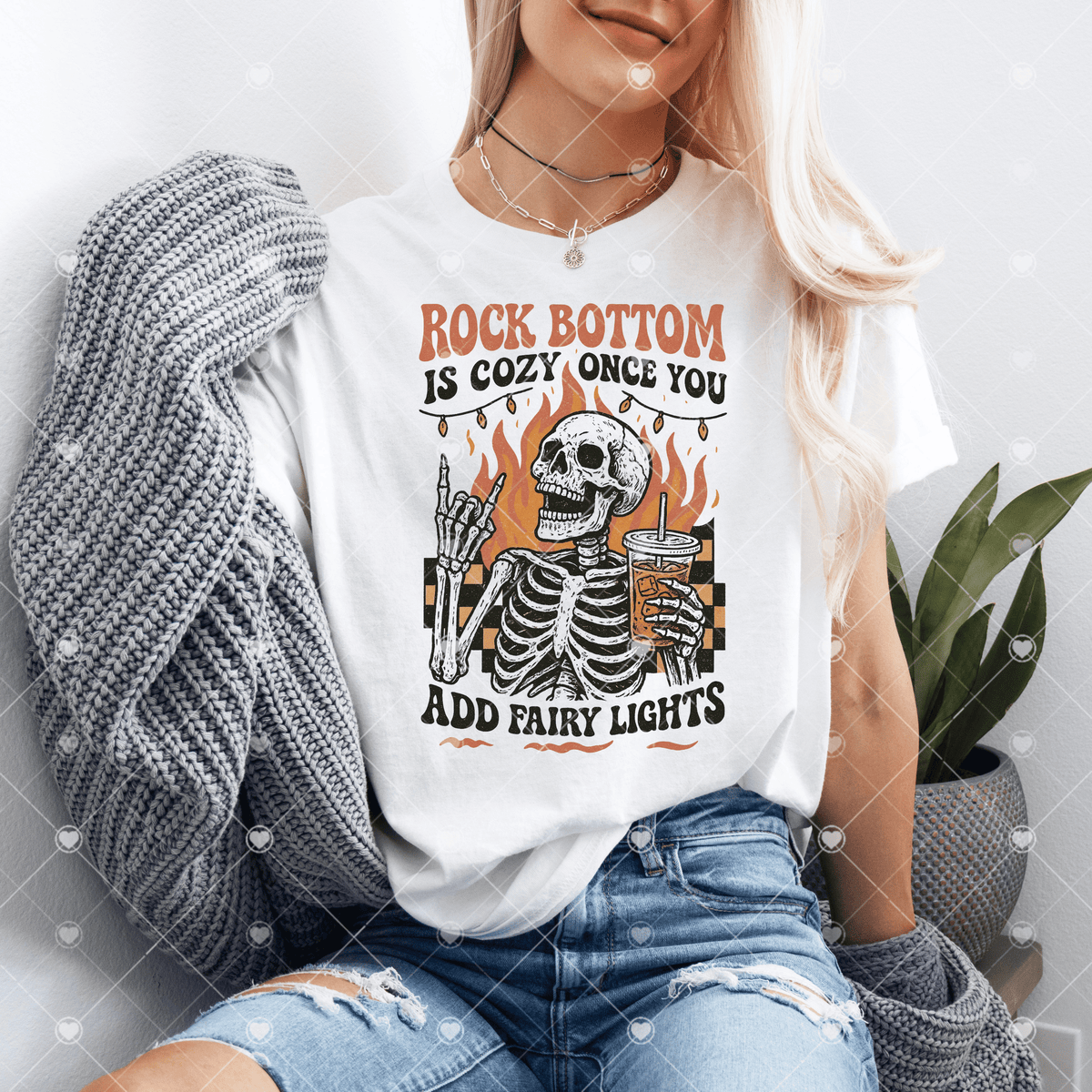 Rock Bottom Is Cozy DTF Transfer