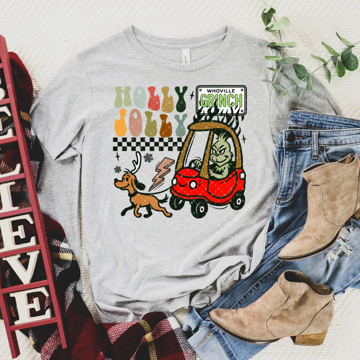 Holly Jolly Green Guy in Car