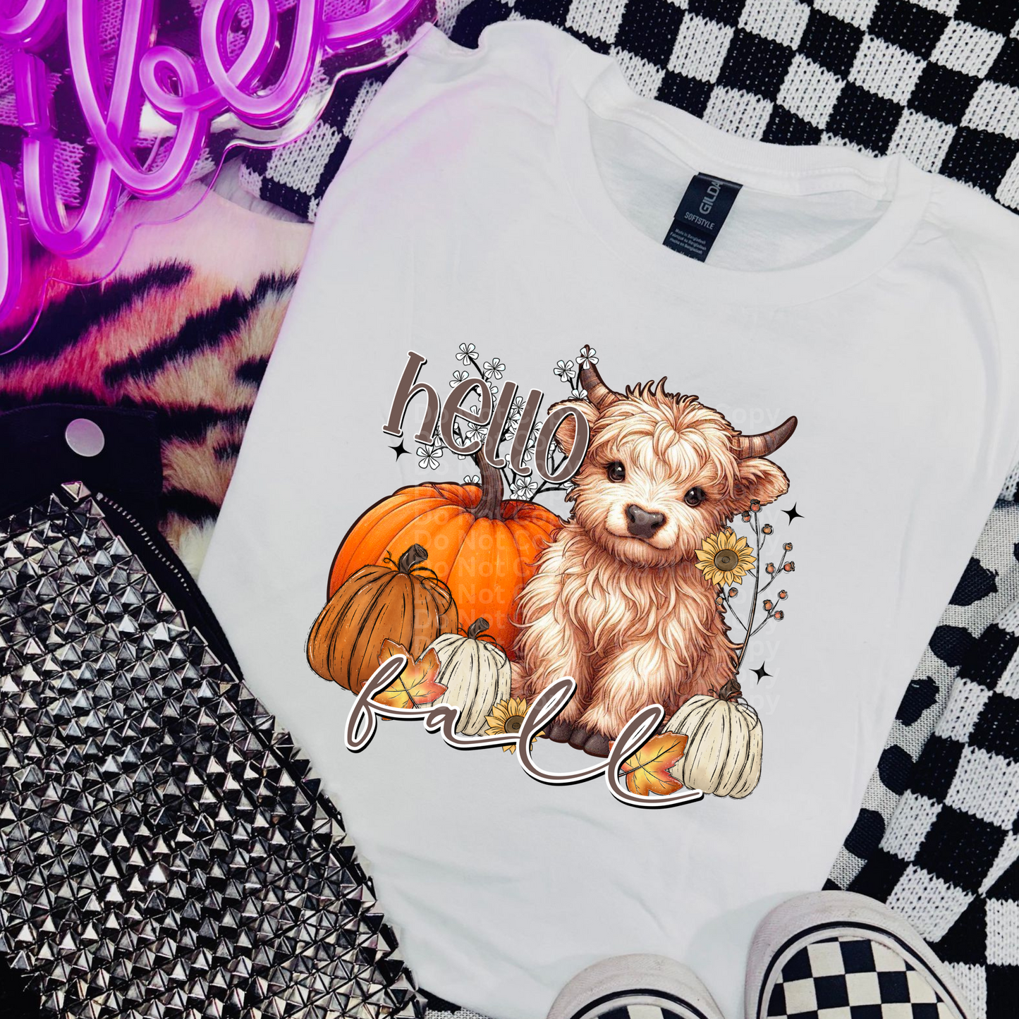 Hello Fall Highland Cow DTF Transfer