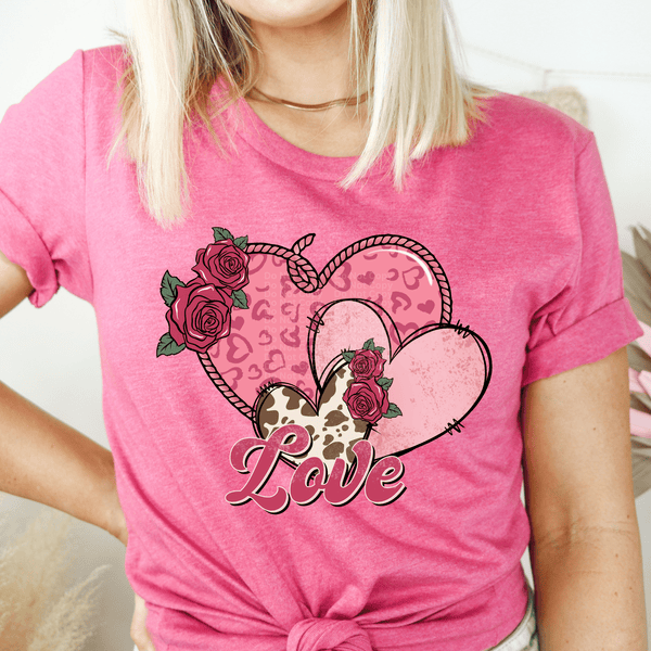 Love Rope Heart & Roses DTF Transfer