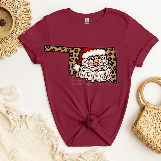 Leopard Oklahoma Santa DTF Transfer