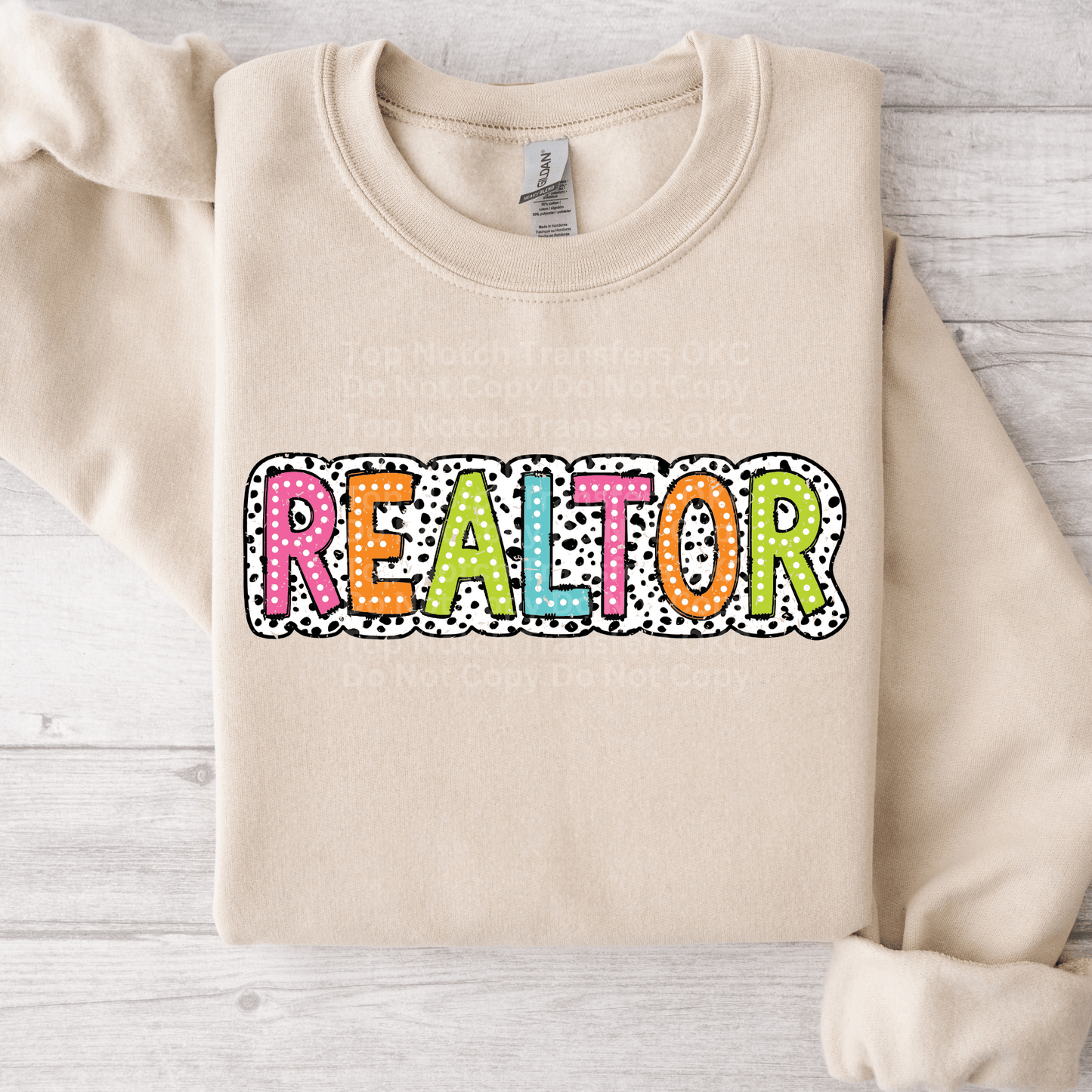 Realtor Dalmatian Print DTF Transfer