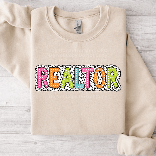 Realtor Dalmatian Print DTF Transfer