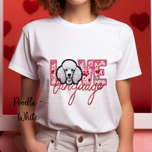 Love Language - Poodle White DTF Transfer