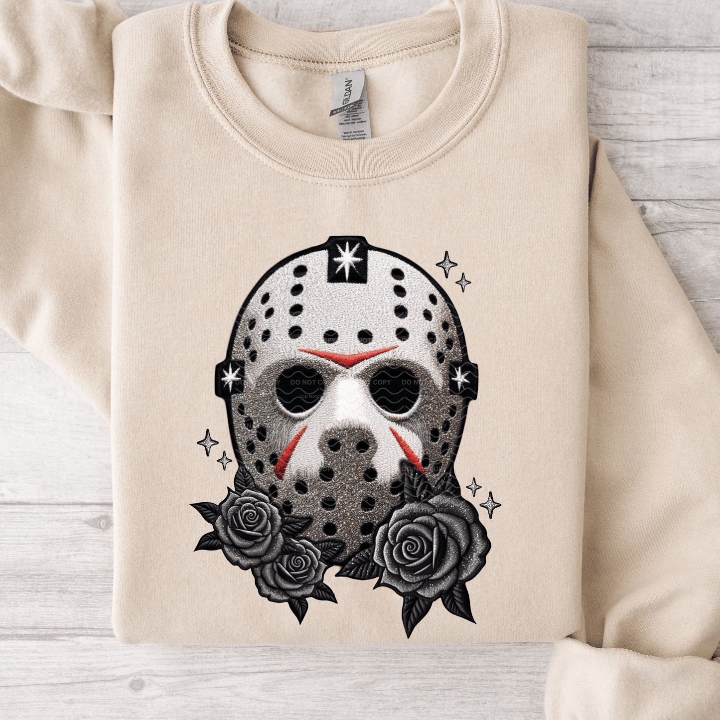 Black Roses Hockey Mask DTF Transfer