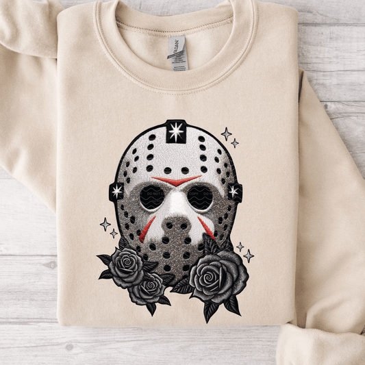 Black Roses Hockey Mask DTF Transfer