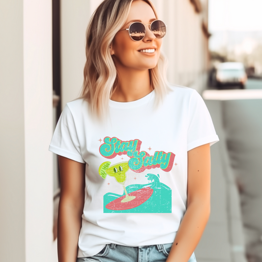 Stay Salty Surfing Margarita Distressed DTF Transfer