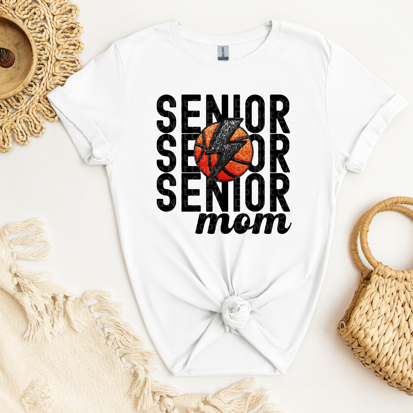 Stacked Senior Mom Basketball DTF Transfer
