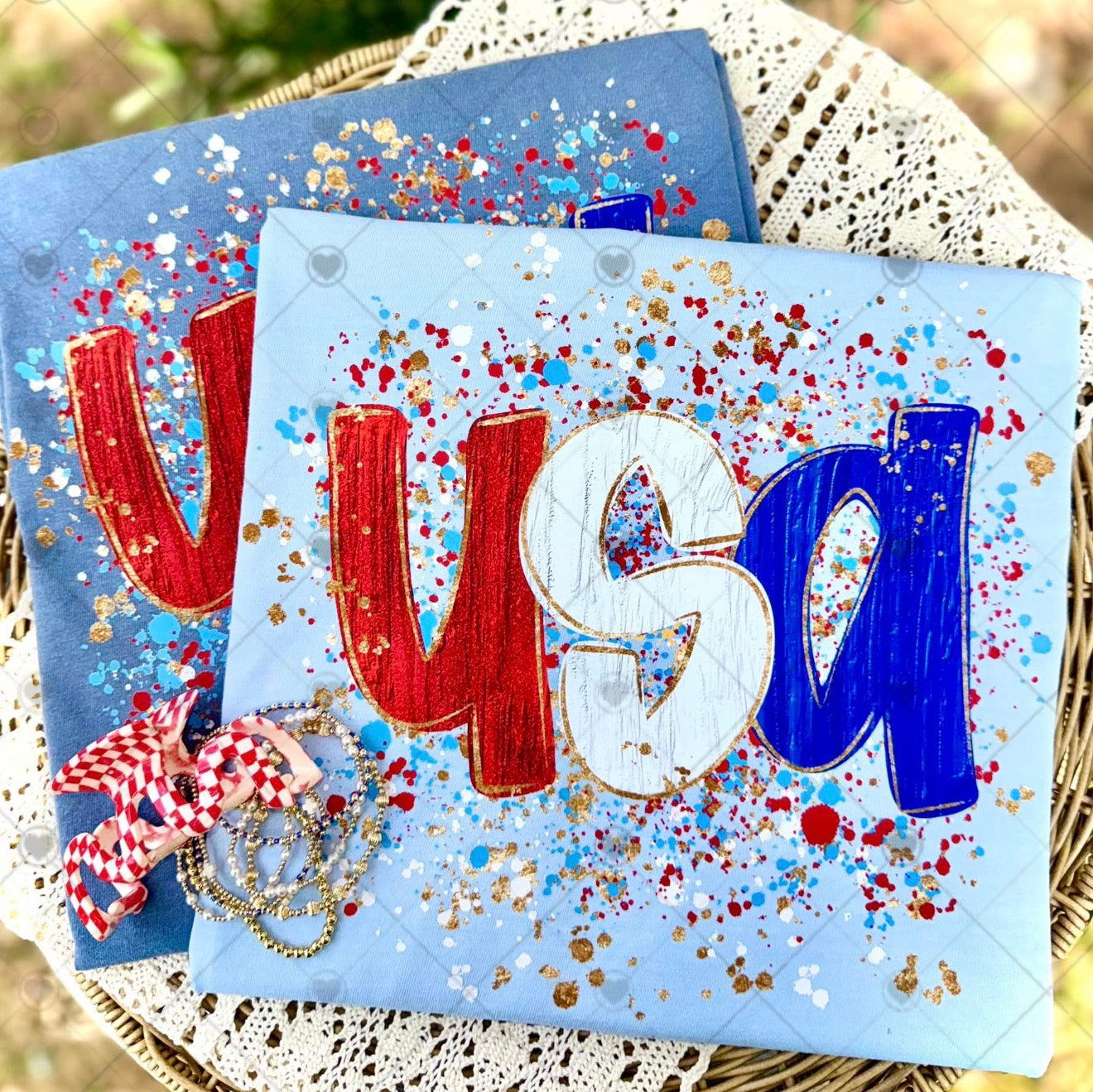 USA Paint Splatter DTF Transfer
