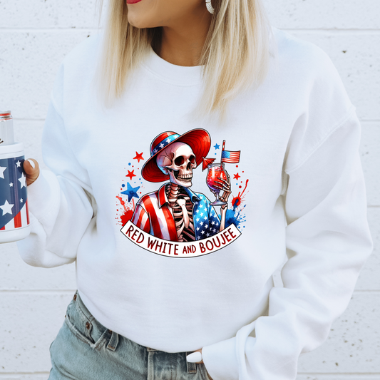 Red White & Boujee Skeleton DTF Transfer