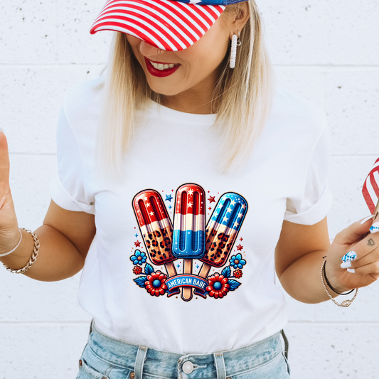 Popsicles with American Babe Banner DTF Transfer