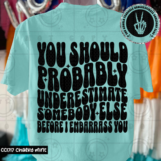 Underestimate Somebody Else DTF Transfer