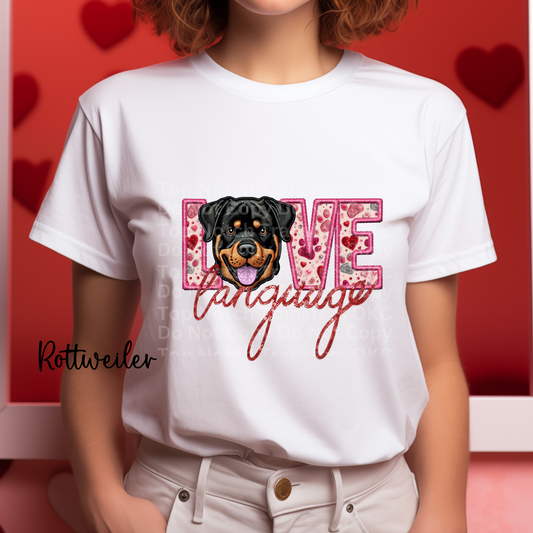 Love Language - Rottweiler DTF Transfer