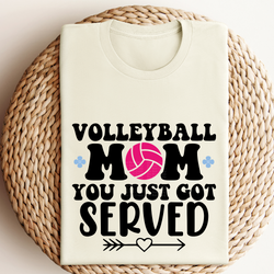 Volleyball Mom You Just Got Served Pink Volleyball DTF Transfer