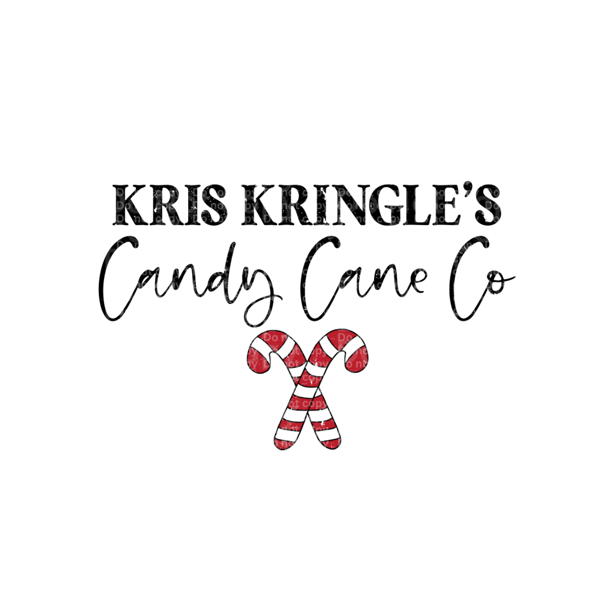 Kris Kringle Candy Cane Co DTF Transfer