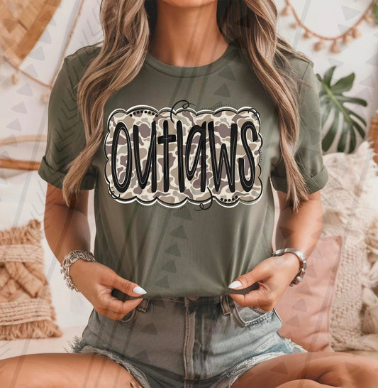 Outlaws Camo DTF Transfer