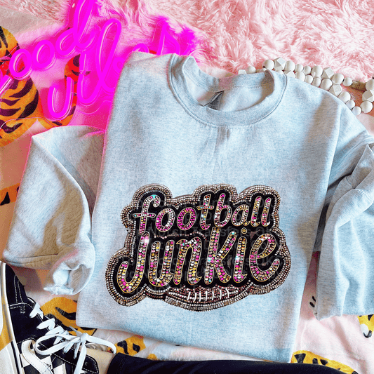 Football Junkie Faux Patch DTF Transfer