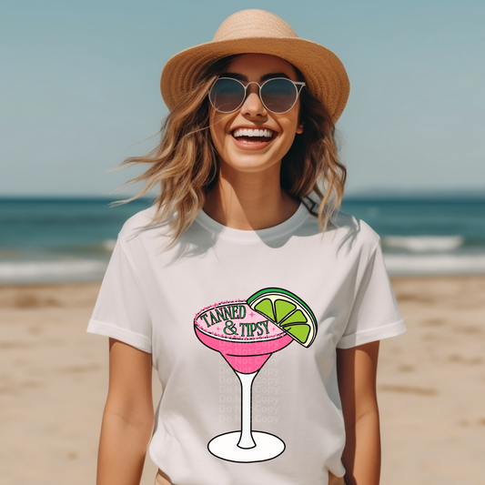 Tanned & Tipsy Pink Margarita DTF Transfer