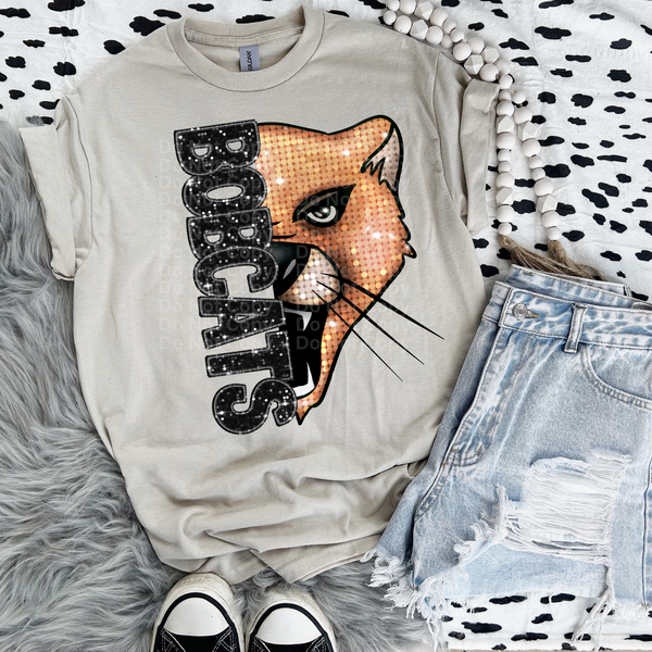 Bob Cats Tan Cat - Faux Glitter DTF Transfer