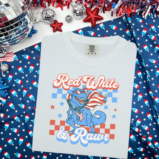 Red White & Rawr Pastel DTF Transfer